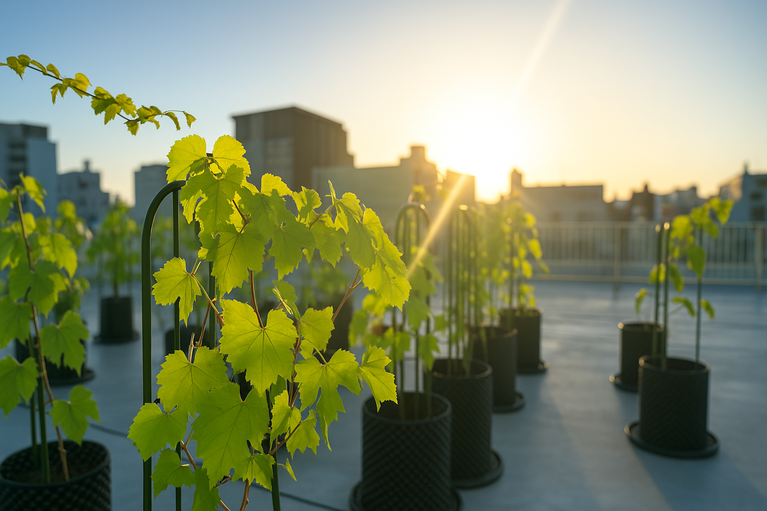 都市の屋上から広がるワインづくり