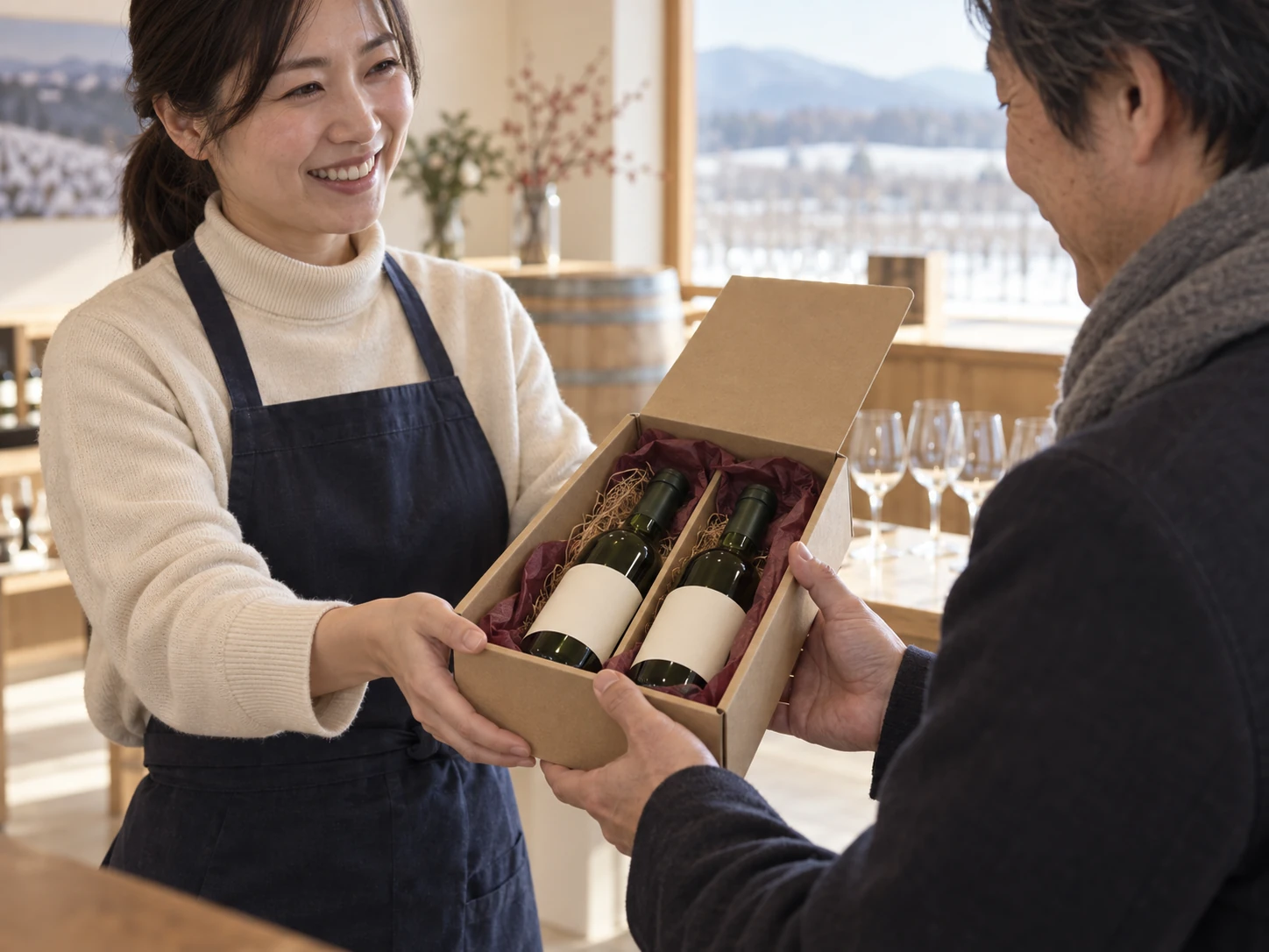 一年を振り返り完成したワインを楽しむ