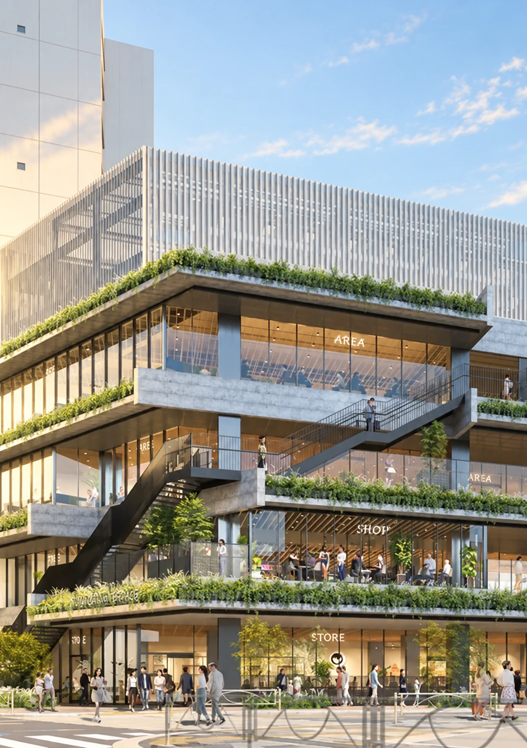 Komazawa Vineyardの建物と屋上ぶどう畑